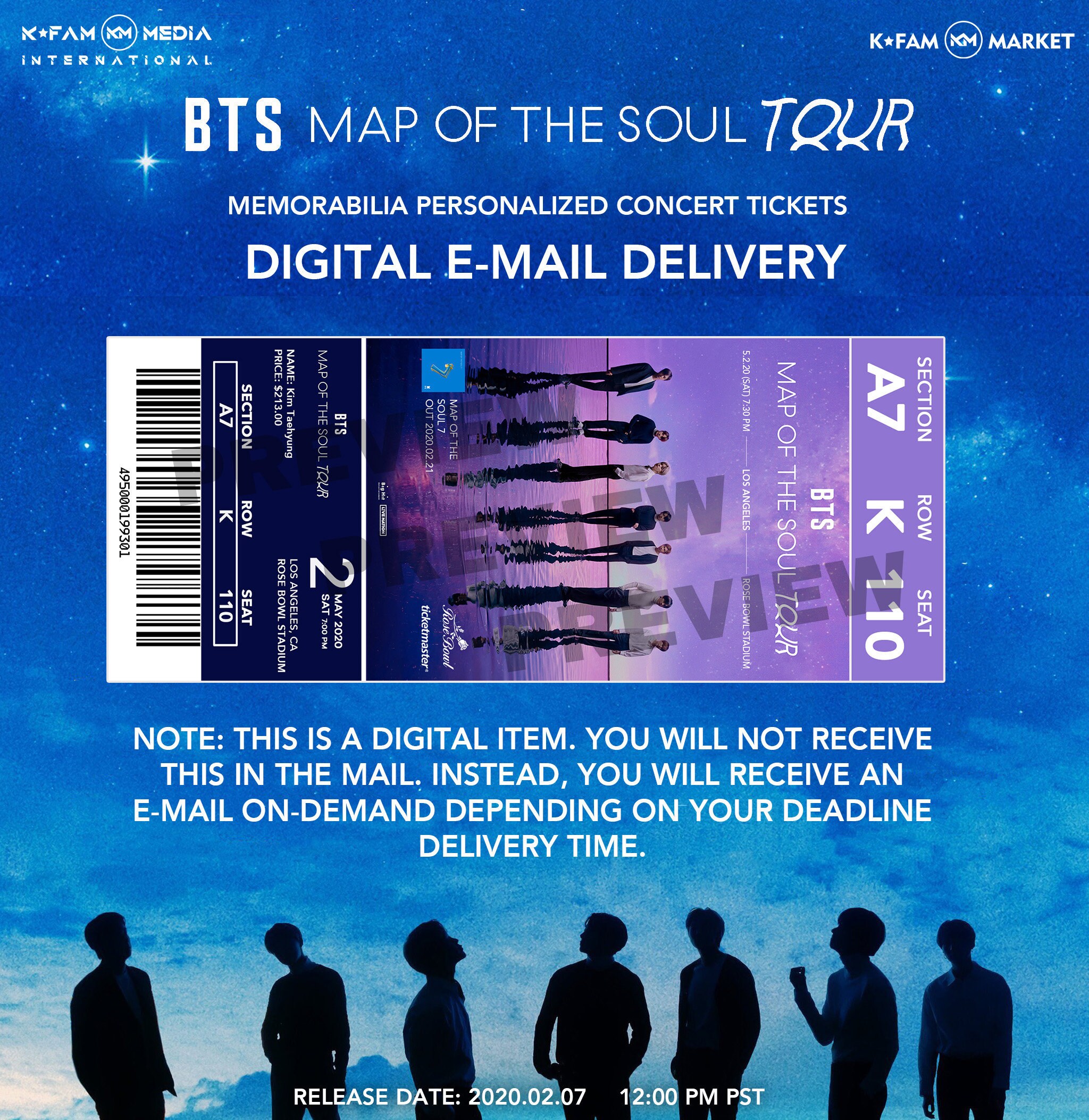 Digital Delivery BTS Map of the Soul Tour Memorabilia Etsy