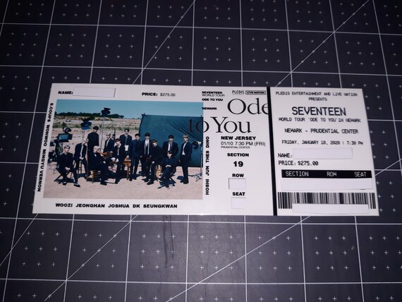 Seventeen World Tour Ode To You Memorabilia Kpop Tickets Etsy