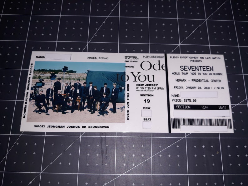 SEVENTEEN World Tour Ode To You Memorabilia Kpop Tickets Etsy