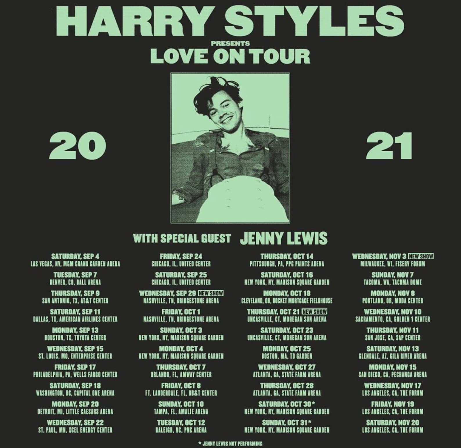 Harry Styles Love On Tour 2021 Comemmorative Tickets Etsy