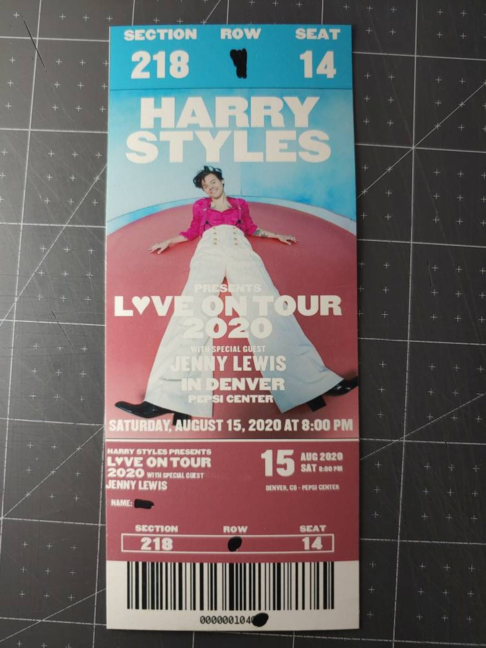 Harry Styles Love On Tour 2021 Comemmorative Tickets Etsy