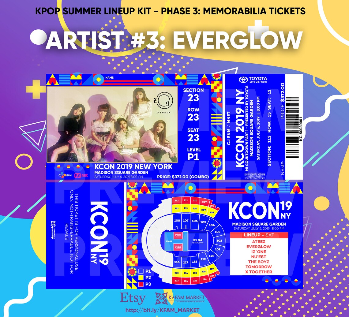 KCON 2019 Memorabilia Tickets KCON NY Version Etsy