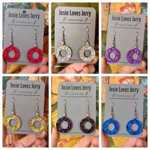 Disco Iridescent Phish Donut Earrings - SEVEN COLOR OPTIONS