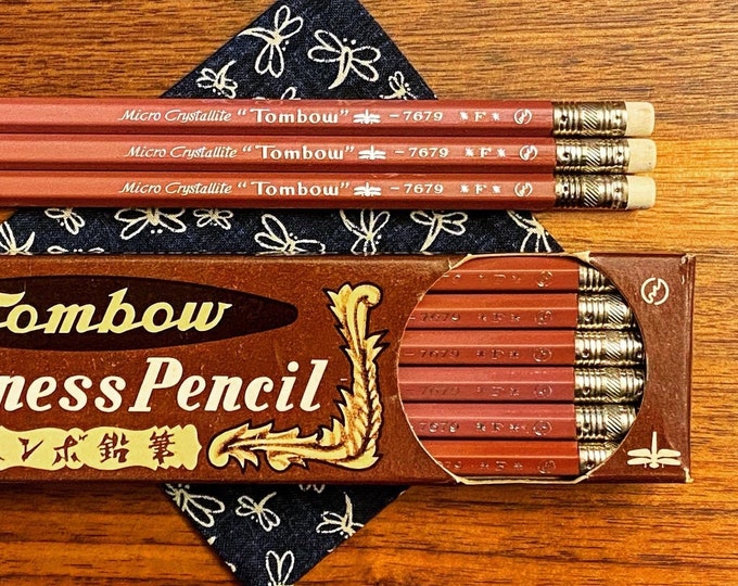 Vintage Tombow 7679 Business Pencils With Ferrule, Eraser and Jismark Plum/purple Barrel