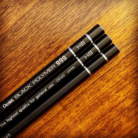 Pentel ぺんてる 鉛筆 BLACKPOLYMER 999 Pentel Black Polymer 999 Professional Wooden Pencil - HB