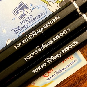 Pentel &quot;Tokyo Disney Resort&quot; Branded Black Polymer 999 2B Pencils | Rare Limited Edition Disney Branded Pentel Pencils  | 1 or 3 Pack