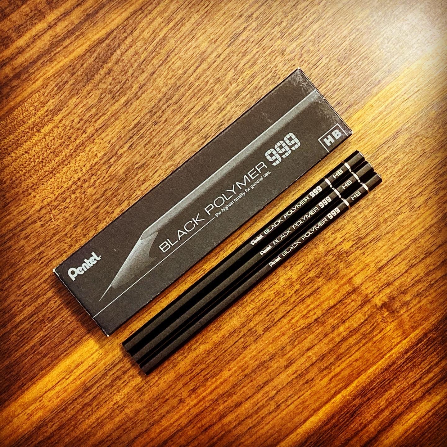 Pentel Black Polymer 999 Pencils - Rare High Quality Limited Edition Pentel Pencils in Redesigned Box with Barcodes - 3 pack or 12 pack