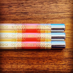 Vintage Tombow Mono 100 Design Pink Pencil with Downward Facing Dragonfly, JISMark | Beautiful Japanese Vintage Pencils with Metal Cap