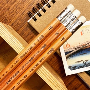 Triple Eco-Mark Natural Pencil with Eraser Sampler | Three (3) Natural Pencils with White Eraser by Tombow and Mitsubishi | Curated Gift Set