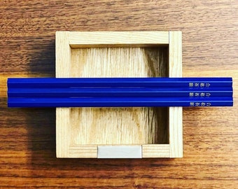 Metallic Blue 5-Sided Pentagonal &quot;Gokaku&quot; HB &quot;Good Luck&quot; Pencils | Good Fortune Gift Set | Entrance Exam Pencil