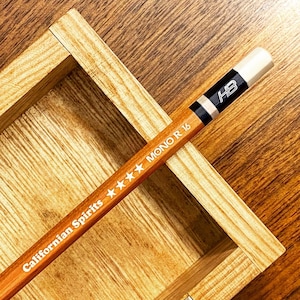 Tombow Californian Spirits Natural Pencil | Natural Finish Vintage Pencil with White Stars, Painted End and JISMark