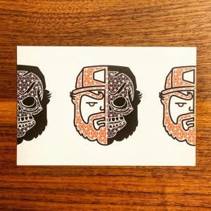 Coffret Kamikokuen « KKE Bearded Skull » : 5 cartes postales Kamikokuen « Bearded Man and Skull »