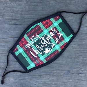 Ugly Christmas Face Mask, Reusable Cotton Face Mask With Elastic Ear Loop, Adjustable Ear Loop, Full Color Design, Decorated in USA