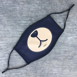 Cartoon Bär Gesichtsmaske, Wiederverwendbare Baumwoll Gesichtsmaske mit elastischer Ohrschlaufe, verstellbare Ohrschlaufe, Vollfarbdesign, dekoriert in USA