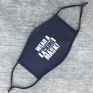 Wear A Mask Face Mask, Reusable Cotton Face Mask With Elastic Ear Loop, Adjustable Ear Loop, Full Color Design, Decorated in USA