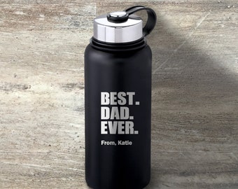 Gift for Dad, Personalized Stainless Steel Water Bottle, 32 Ounce, Insulated, Father's Day Gift, Gift for Him, Dad Birthday Gift, Dad Mug