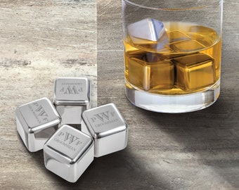 Groomsman Gift, Personalized Whiskey Stones, Set of 4, Velvet Gift