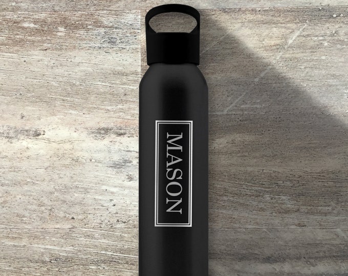 Groomsman Gift, Personalized Aluminum Water Bottle, 20 Ounce, Wedding Party, Bridal Party, Bachelor Party, Custom Engraved Sports Bottle
