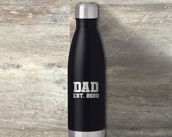 Regalo para papá, botella de agua personalizada con forma de cola, 17 onzas, aislamiento de doble pared, regalo para el Día del Padre, regalo de cumpleaños para papá