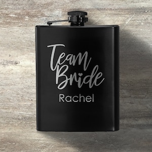 Bridesmaid Gift, Personalized Custom Engraved Flask, 8 oz Stainless Steel, Bridesmaid Gift Favor, Bridal Shower, Bachelorette Party, Vegas