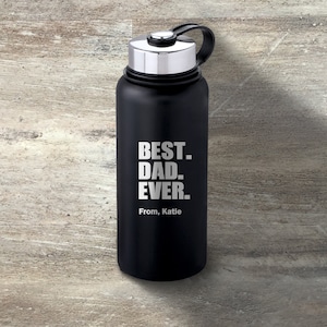 Gift for Dad, Personalized Stainless Steel Water Bottle, 32 Ounce, Insulated, Father&#39;s Day Gift, Gift for Him, Dad Birthday Gift, Dad Mug