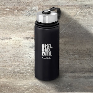 Gift for Dad, Personalized Stainless Steel Water Bottle, 20 Ounce, Insulated, Father&#39;s Day, Gift for Him, Dad Birthday Gift, Dad Mug Cup