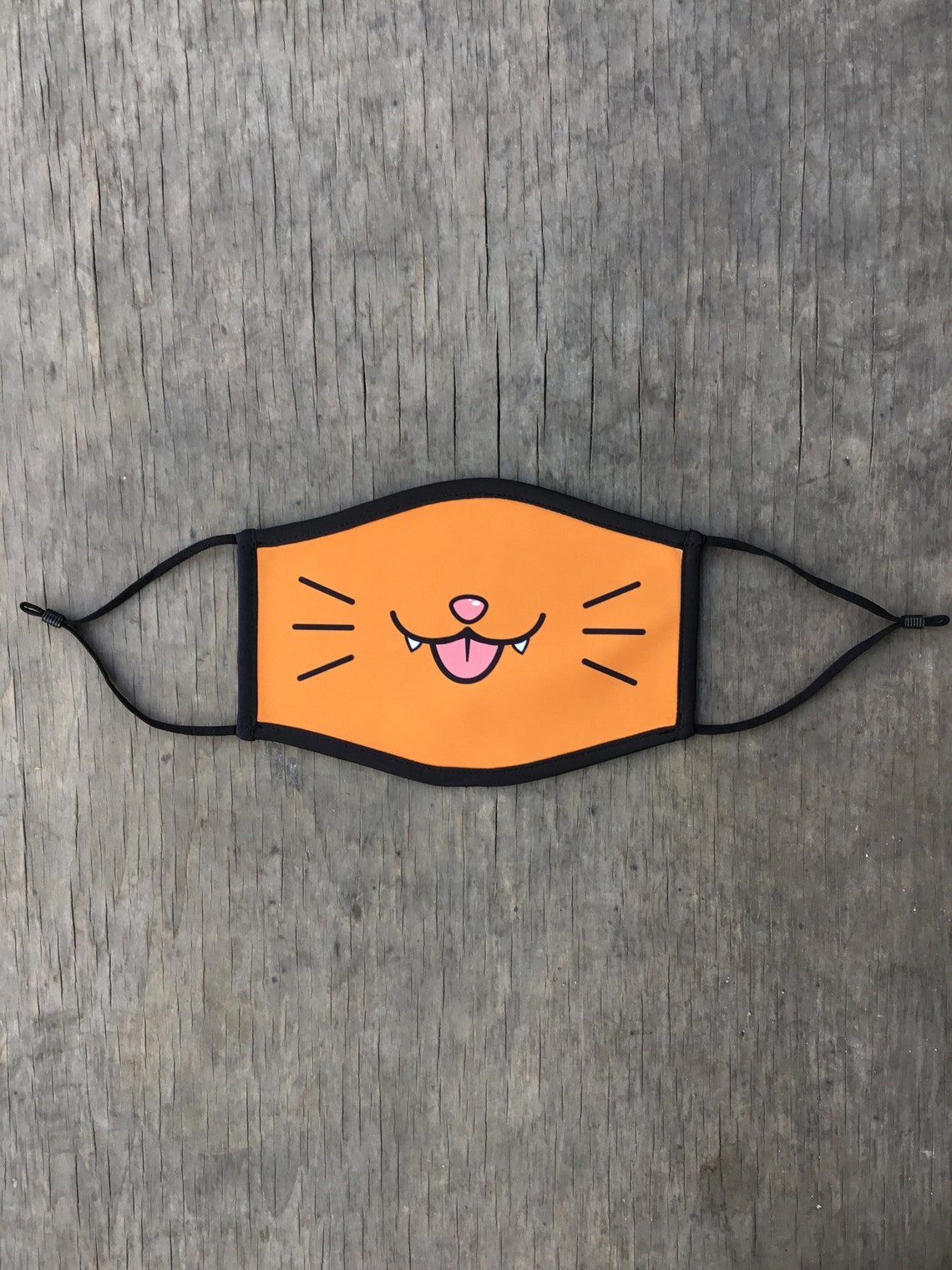 Cartoon Cat Face Mask Reusable Cotton Face Mask With Elastic Etsy