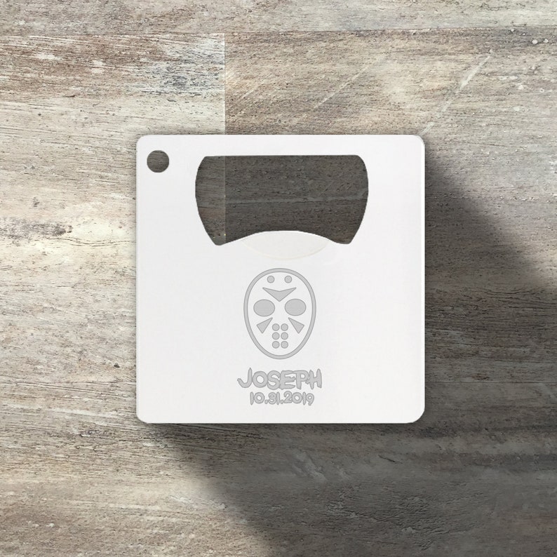 Halloween Bottle Opener Personalized Engraved Mini Thin Bottle Opener Funny Halloween Opener Halloween Party Card Halloween Party Favors