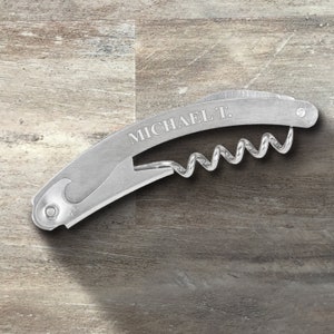 Groomsman Gift, Personalized Wine Bottle Opener, Stainless Steel Waiter&#39;s Corkscrew Multi-Tool, Wedding Gift, Bridal Party, Bachelor Party