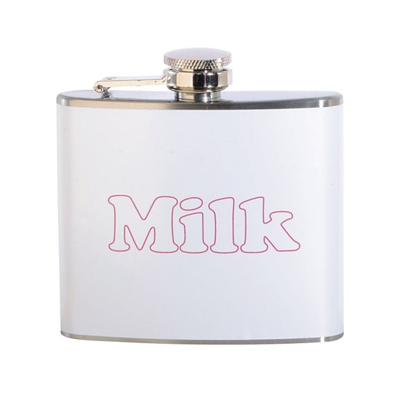 Milk Pink Stainless Steel Flask, Party Favor, Funny Flask, Cute  Flask, Full Color Design, Decorated in USA