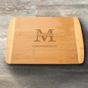 Groomsman Gift, Personalized Cutting Board, Bamboo, Custom Engraved, Wedding Party, Bridal Party, Bachelor Party, Cheese Charcuterie Board