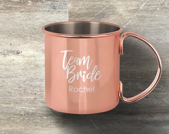 Bridesmaid Gift, Personalized Moscow Mule Mug, Copper Plated, 16 Ounce, Engraved, Wedding Party, Bridal Shower, Bachelorette Party Favor