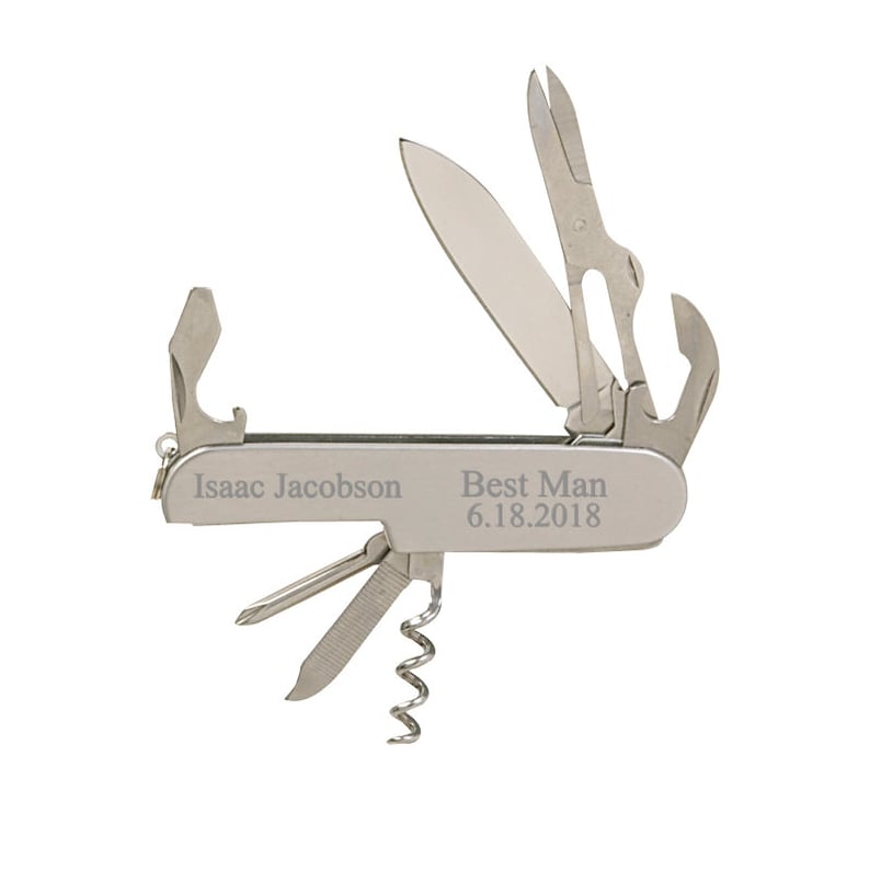 Personalized Stainless Steel Pocket Knife Bottle Opener Etsy