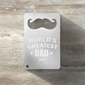 Presente para o pai, abridor de garrafa de cartão de crédito de bigode personalizado, gravado personalizado, presente de dia dos pais, abridor de pai, abridor de dia dos pais, cartão masculino