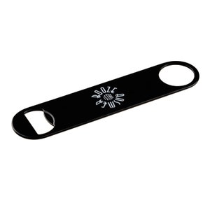 Booze Is The Answer Paddle Bottle Opener, Powder Coated, Stainless Steel, Professional Bartender Opener, Full Color Design, Decorated in USA