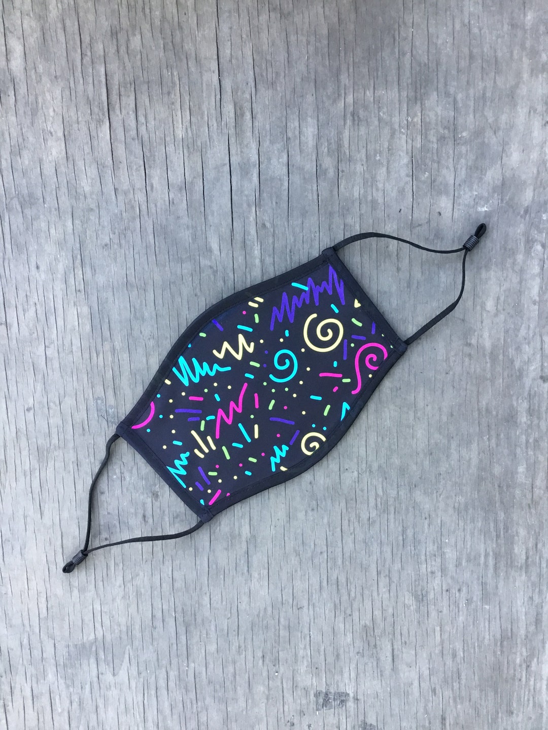 80's 90's Memphis Face Mask, Reusable Cotton Face Mask With Elastic Ear ...