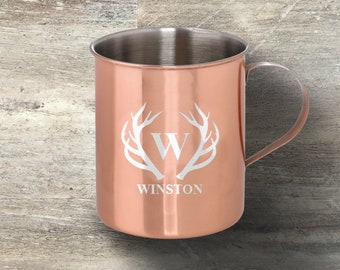 Groomsman Gift, Personalized Moscow Mule Mug, Copper Plated, 12 Ounce, Engraved, Wedding Party Gift, Bridal Party Gift, Bachelor Party Gift