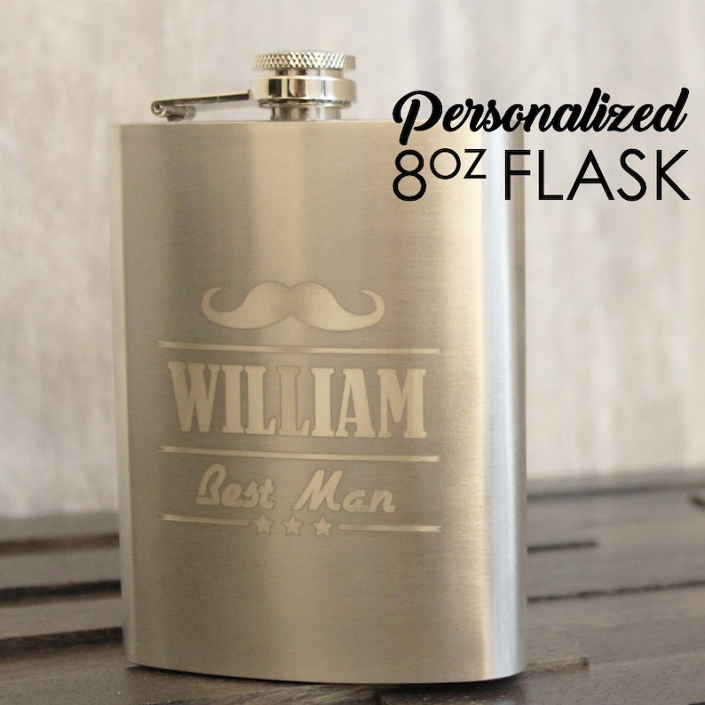 Personalized 8 Oz. Flask Engraved Personalized Custom Flask Etsy