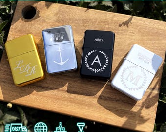 Personalized Black Engraved Lighter - custom lighter, engraved lighter, groomsmen gift, bachelor bachelorette party favor gift, gift for him