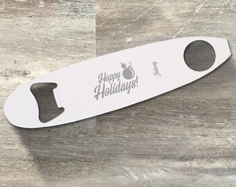 Ugly Christmas Party Gift, Surfboard Shape Paddle Bottle Opener, Custom Engraved Funny Christmas Bar Blade, Christmas Gift, Stocking Stuffer