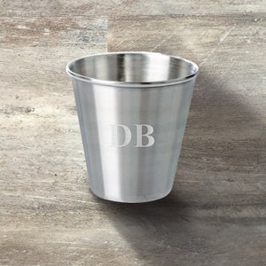Groomsman Gift, Personalized Stainless Steel Shot Glass, 2 Ounce, Wedding Party Gift, Bridal Party Gift, Bachelor Party, Metal Shot Glass