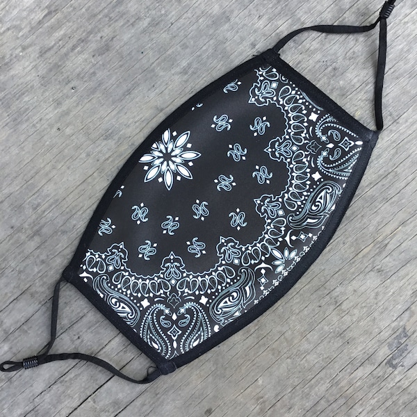 Bandana Face Mask With Ear Loops Etsy