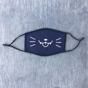Cartoon Cat Face Mask, Reusable Cotton Face Mask With Elastic Ear Loop, Adjustable Ear Loop, Full Color Design, Decorated in USA image 2