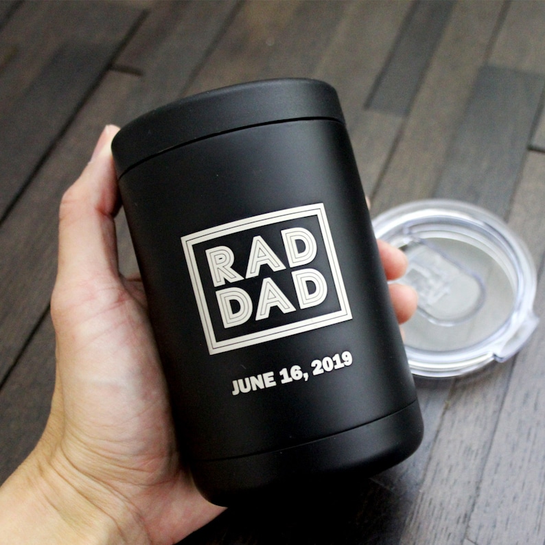 Gift for Dad, Personalized Can Cooler Tumbler, Custom Engraved Mug Cup, Dad Designs, Father's Day Gift, Dad Coffee Mug, Father's Day Mug image 1