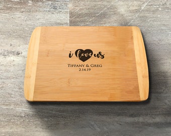 Valentine's Day Gift, Personalized Cutting Board, Bamboo, Custom Engraved, Gift For Her, Gift For Him, Anniversary, Cheese Charcuterie Board