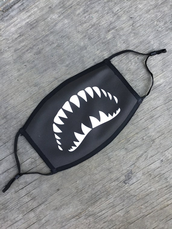 Shark Teeth Face Mask Reusable Cotton Face Mask With Elastic - Etsy