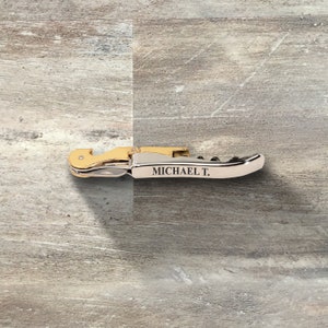 Groomsman Gift, Personalized Wine Bottle Opener, Double-Hinged Waiter&#39;s Corkscrew Multi-Tool, Wedding Gift, Bridal Party, Bachelor Party