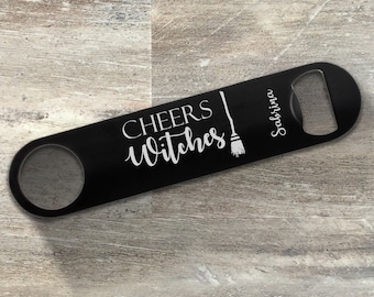 Halloween Bottle Opener, Personalized Engraved Paddle Bottle Opener, Halloween Bar Blade, Halloween Party Favors, Funny Halloween Opener