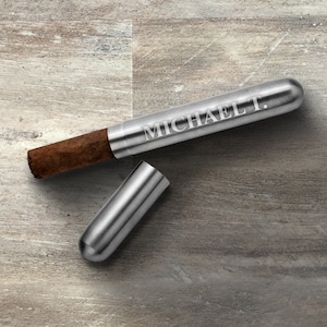 Regalo para padrinos de boda, tubo de puros de acero inoxidable personalizado, regalo para bodas, despedidas de soltera, estuche de viaje para puros, portapuros.