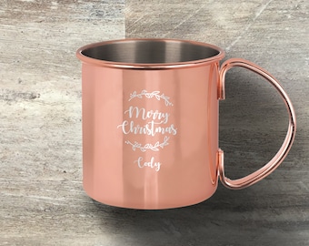 Ugly Christmas Party Gift, Personalized Moscow Mule Mug, Copper Plated, 16 Ounce, Engraved, Funny Xmas, Christmas Gift, Stocking Stuffer